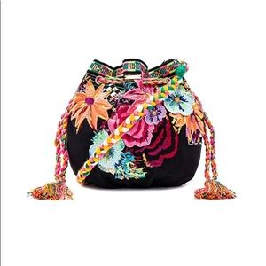 Agua Bendita Floral Embroidered Crossbody Pouch